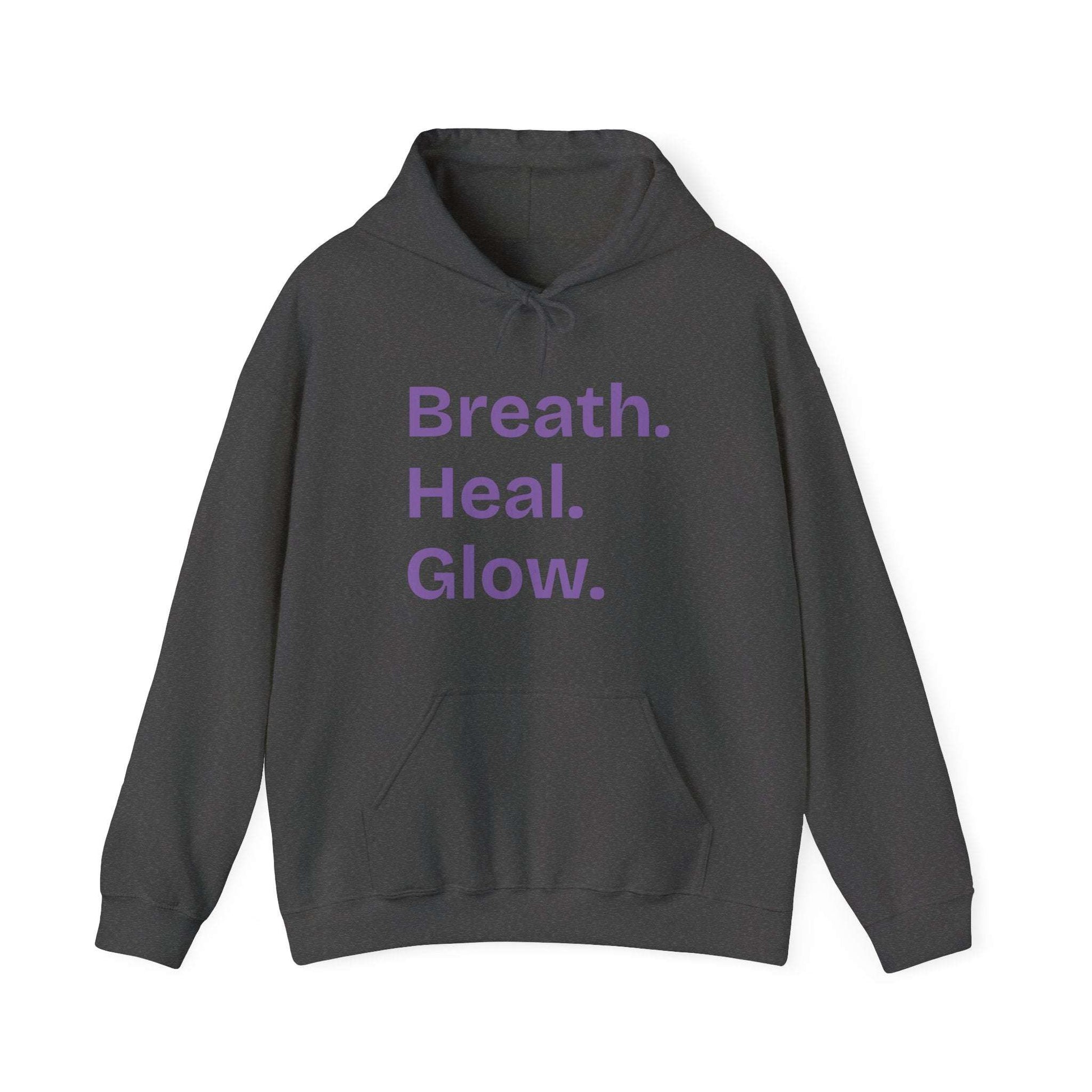 Breath Heal Glow Unisex Heavy Blend Hoodie - Comfortable Inspirational Sweatshirt for Wellness and Self-Care - CieLava
