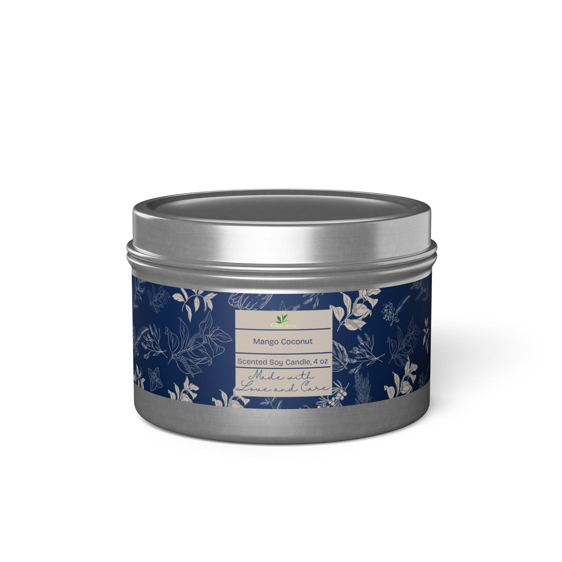 Mango Coconut Scented Tin Candle - Relaxing Home Decor - CieLava