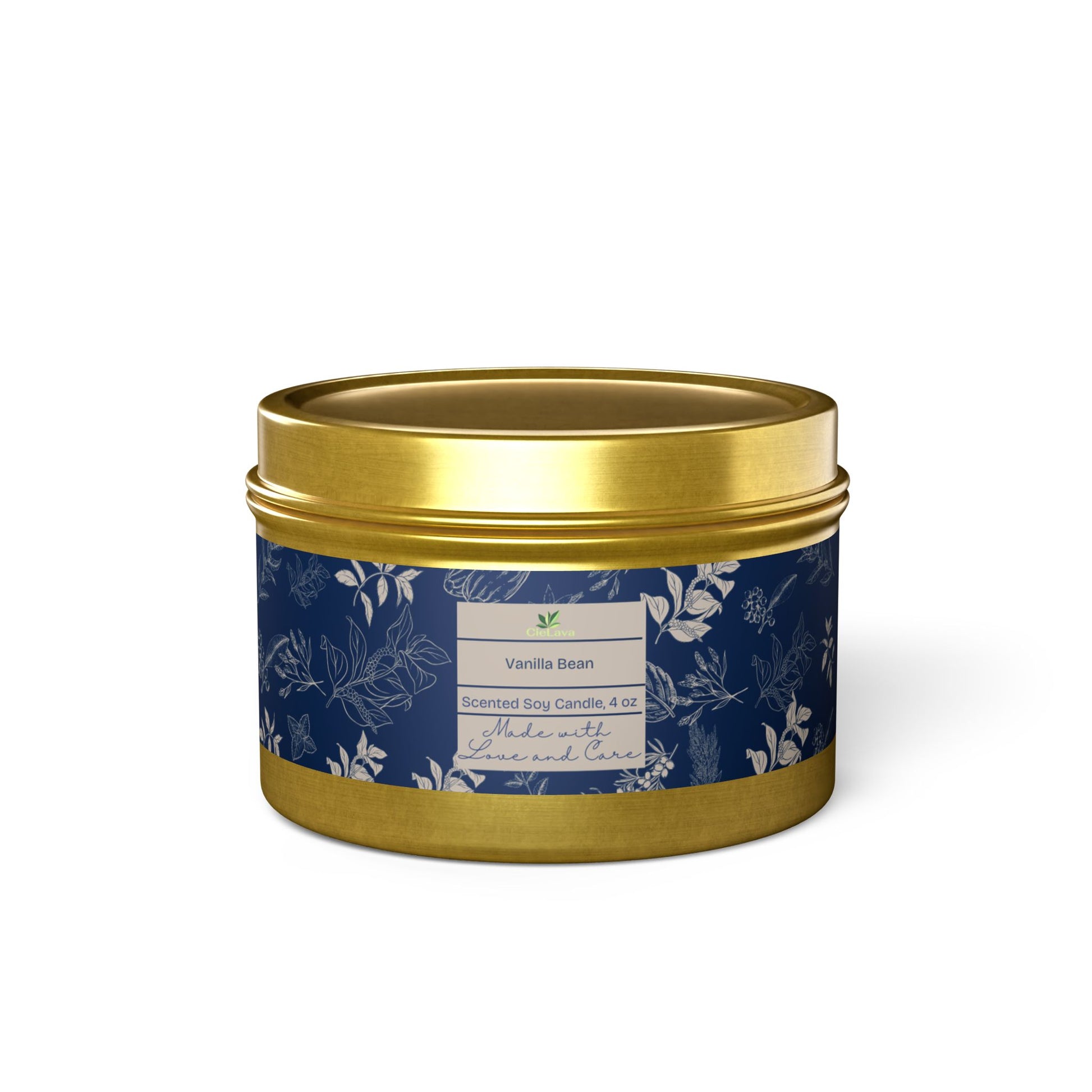 Vanilla Bean Scented Tin Candles - Elegant Home Fragrance for Relaxation & Gifts - CieLava
