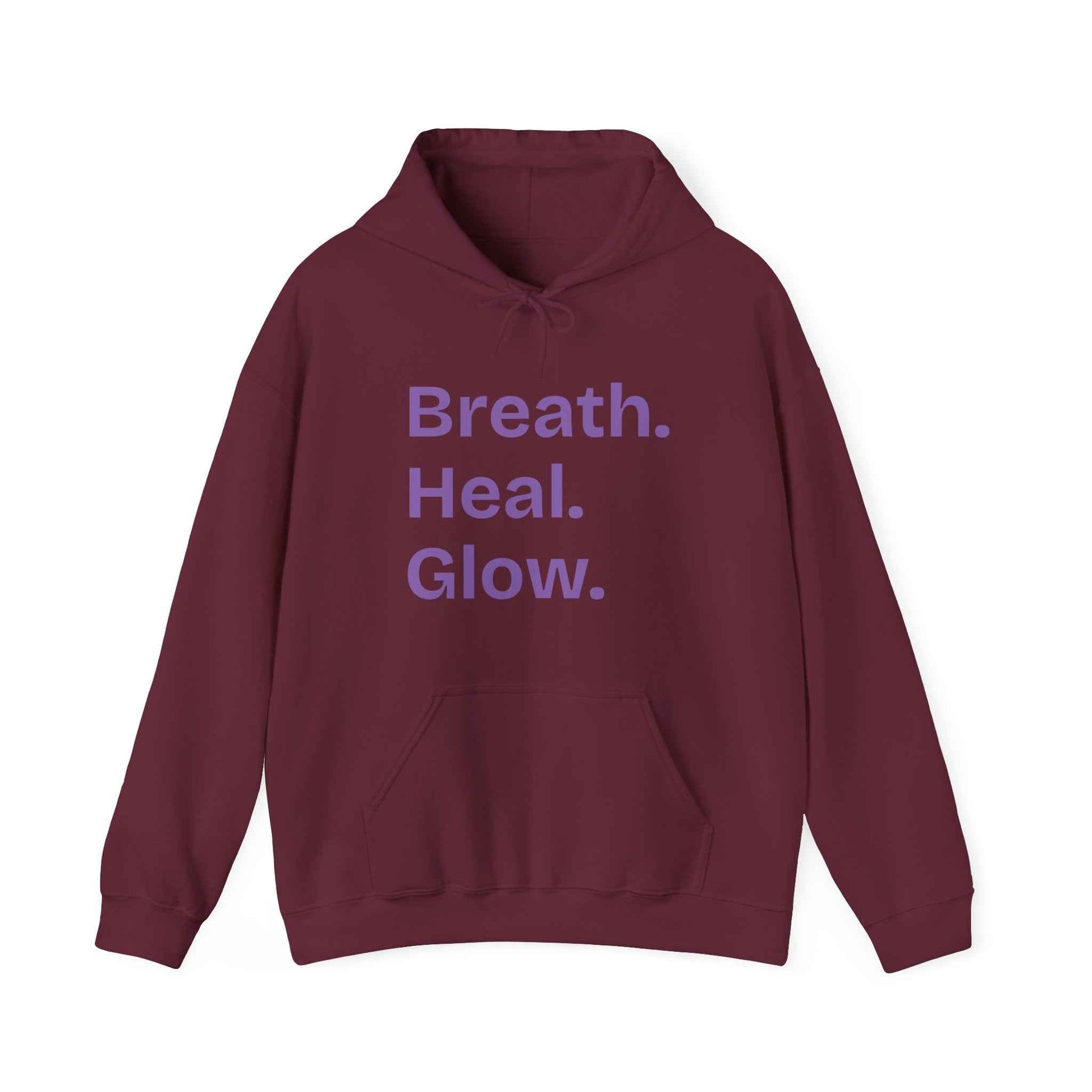 Breath Heal Glow Unisex Heavy Blend Hoodie - Comfortable Inspirational Sweatshirt for Wellness and Self-Care - CieLava