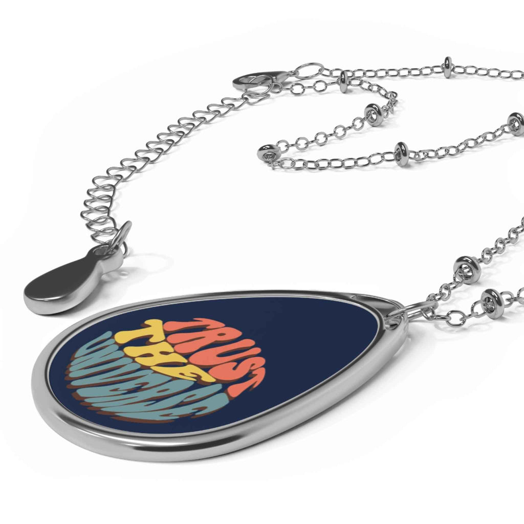 Trust the Universe Oval Necklace - Inspirational Jewelry Gift for Dreamers - CieLava