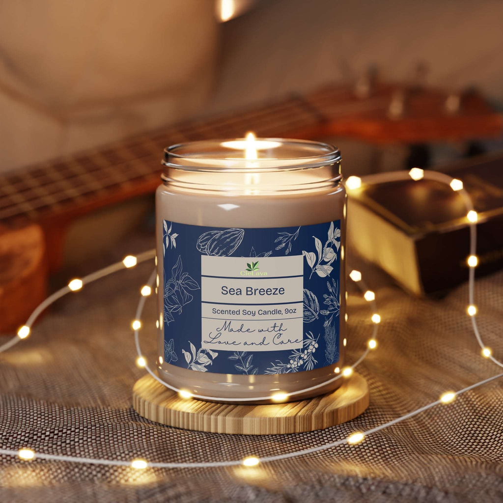 Sea Breeze Scented Soy Candle - 9oz - Made with Love and Care - CieLava
