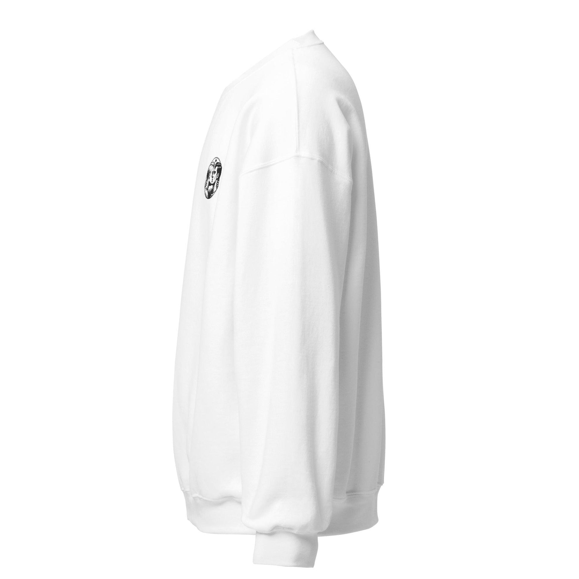 Side view of white coloured CieLava's Unisex Sweatshirt - CieLava
