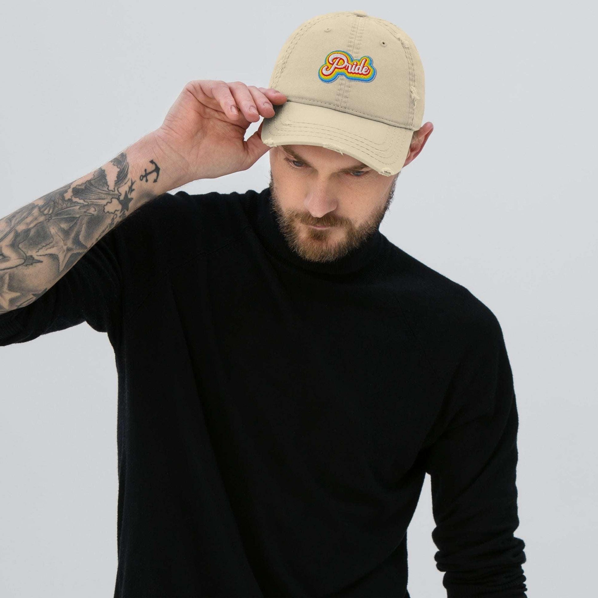 Distressed Dad Hat with Pride Design - CieLava