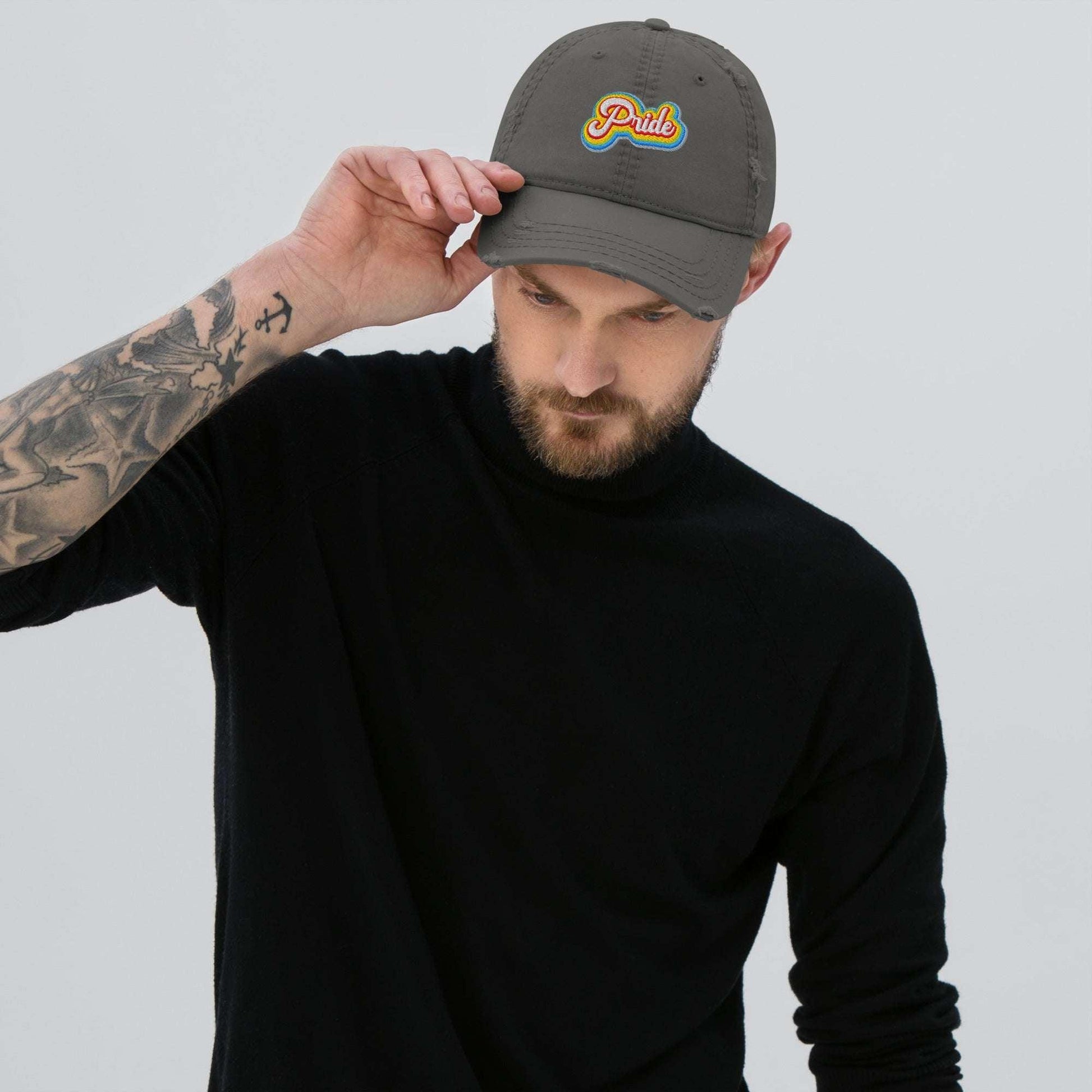 Distressed Dad Hat with Pride Design - CieLava