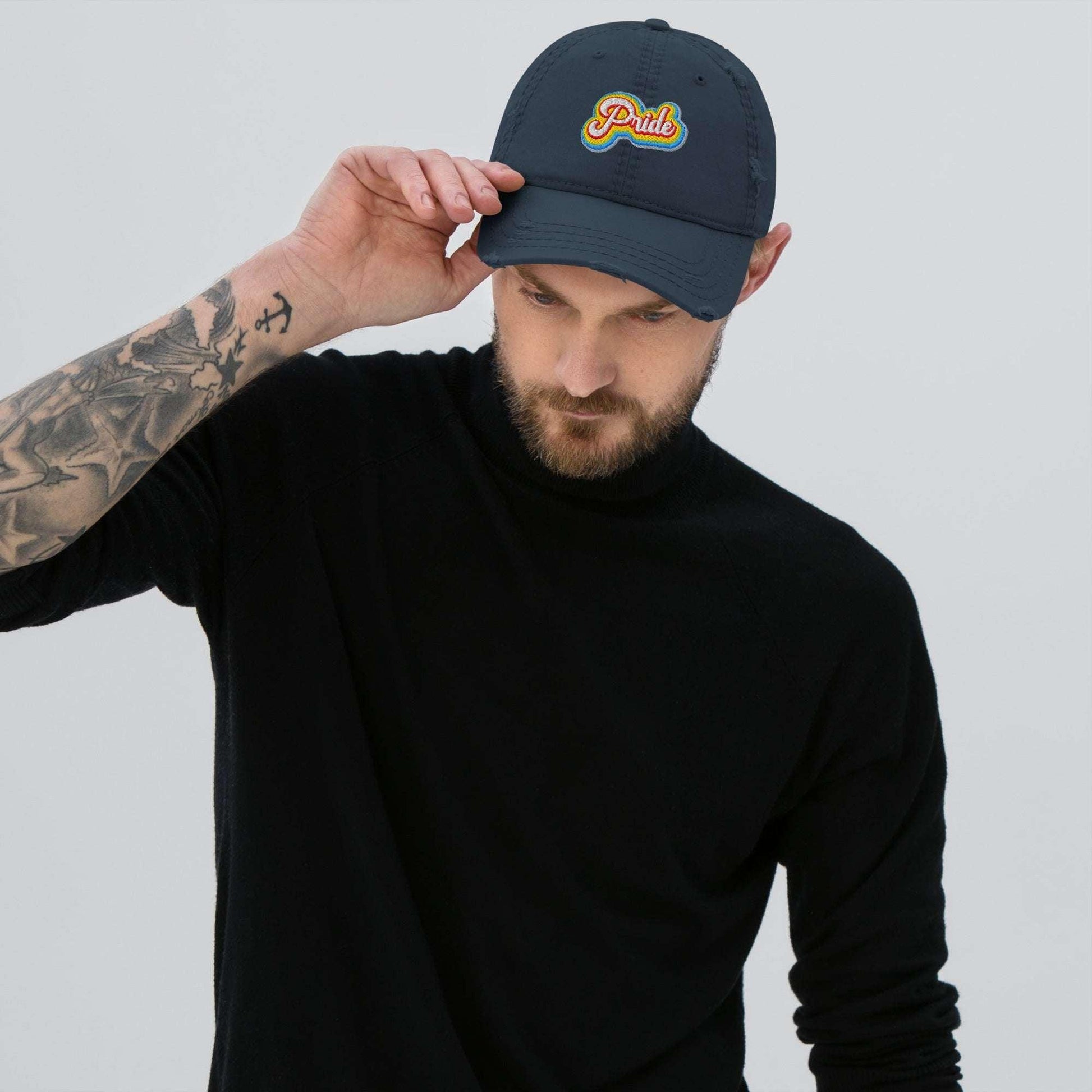 Distressed Dad Hat with Pride Design - CieLava