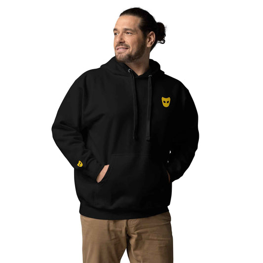 unisex-premium-hoodie-black with grinder app logo | CieLava